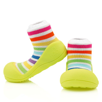 Buty do nauki chodzenia niemowlęce dziecięce Attipas Rainbow Green