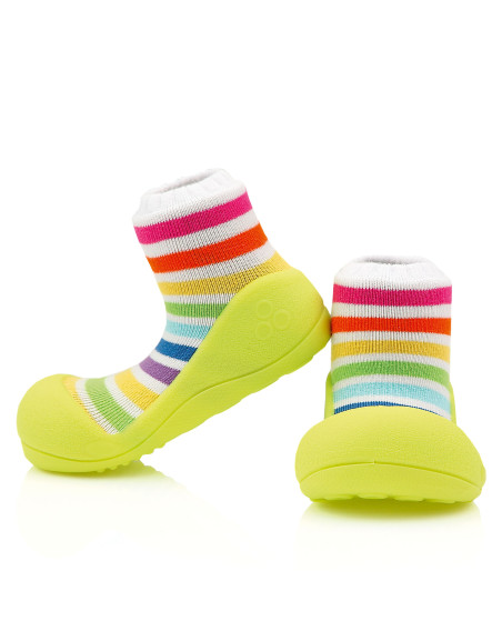 Buty do nauki chodzenia niemowlęce dziecięce Attipas Rainbow Green