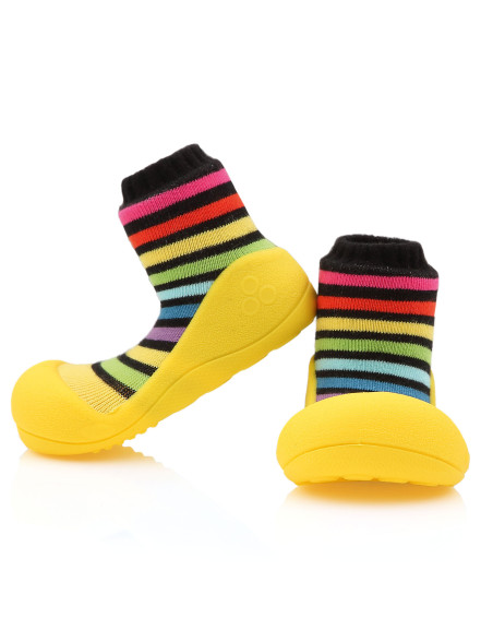 Buciki niemowlęce dziecięce do nauki chodzenia Attipas Rainbow Yellow