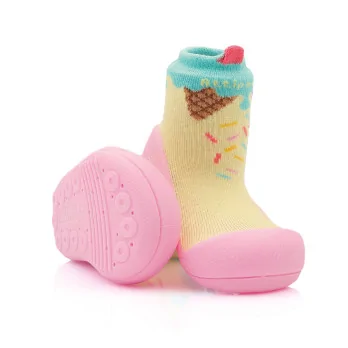 pierwsze buty do nauki chodzenia dla dziewczynki lekkie elastyczne Attipas Icecream Pink