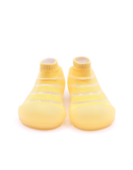 Pierwsze buty, na pierwsze kroki, krótka skarpetka, dla dziewczynki, dla chłopca Attipas See Through Yellow