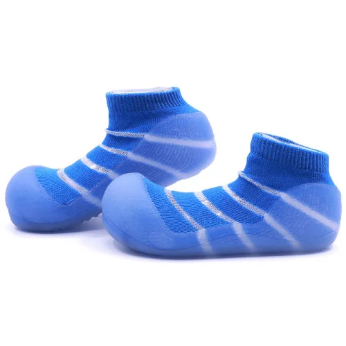 Buty do nauki chodzenia dla dziewczynki, dla chłopca, krótka skarpetka Attipas See Through Blue